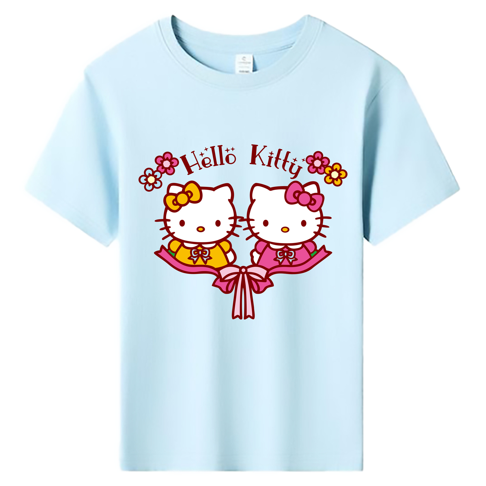 （画像用） Hello Kitty ハローキティ 綿100％キッズTシャツ（フロントプリント）